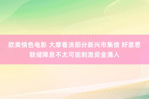 欧美情色电影 大摩看淡部分新兴市集债 好意思联储降息不太可能刺激资金涌入