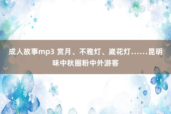 成人故事mp3 赏月、不雅灯、崴花灯……昆明味中秋圈粉中外游客