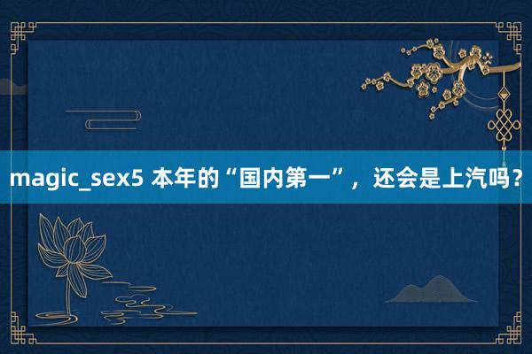 magic_sex5 本年的“国内第一”，还会是上汽吗？