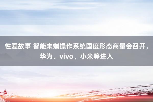 性爱故事 智能末端操作系统国度形态商量会召开，华为、vivo、小米等进入