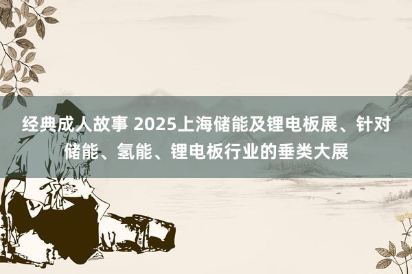 经典成人故事 2025上海储能及锂电板展、针对储能、氢能、锂电板行业的垂类大展