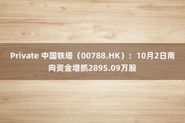 Private 中国铁塔（00788.HK）：10月2日南向资金增抓2895.09万股