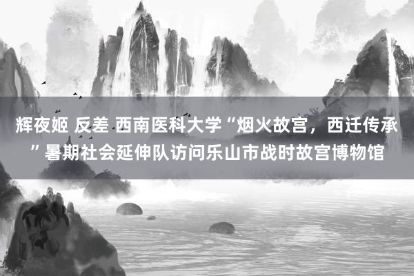 辉夜姬 反差 西南医科大学“烟火故宫，西迁传承”暑期社会延伸队访问乐山市战时故宫博物馆