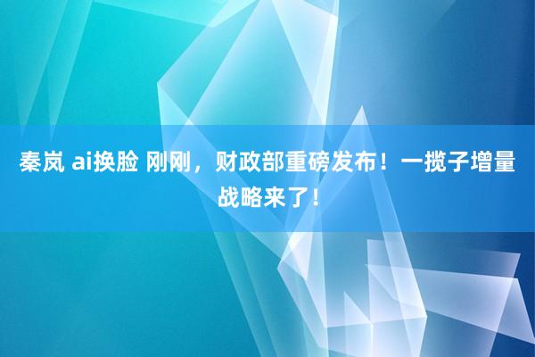 秦岚 ai换脸 刚刚，财政部重磅发布！一揽子增量战略来了！