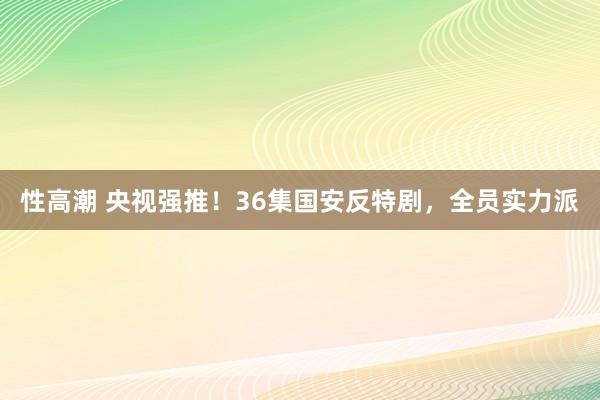 性高潮 央视强推！36集国安反特剧，全员实力派