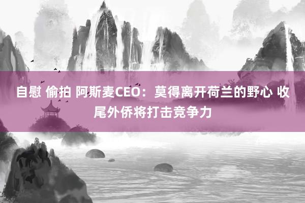 自慰 偷拍 阿斯麦CEO：莫得离开荷兰的野心 收尾外侨将打击竞争力