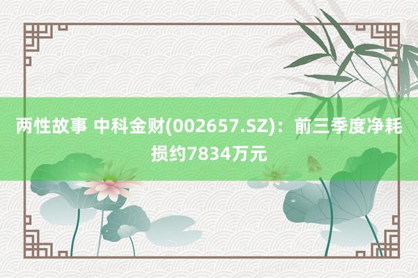 两性故事 中科金财(002657.SZ)：前三季度净耗损约7834万元