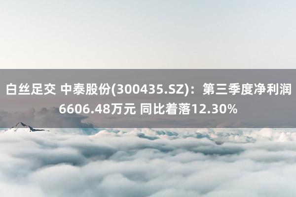 白丝足交 中泰股份(300435.SZ)：第三季度净利润6606.48万元 同比着落12.30%