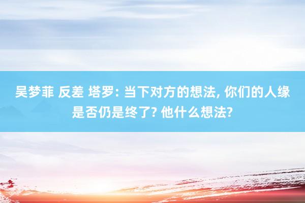 吴梦菲 反差 塔罗: 当下对方的想法， 你们的人缘是否仍是终了? 他什么想法?