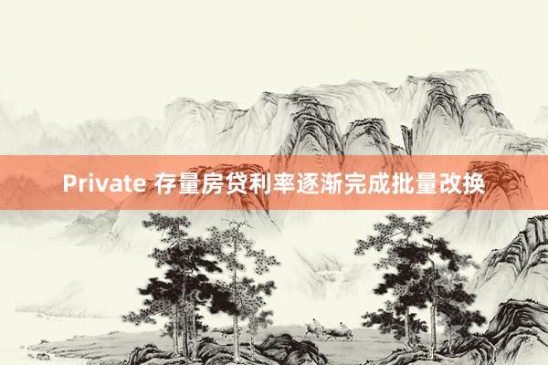 Private 存量房贷利率逐渐完成批量改换