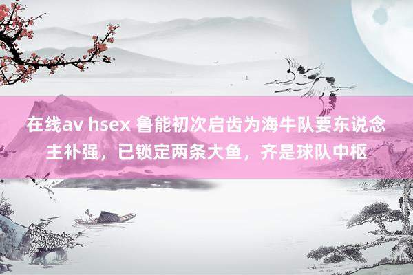 在线av hsex 鲁能初次启齿为海牛队要东说念主补强，已锁定两条大鱼，齐是球队中枢