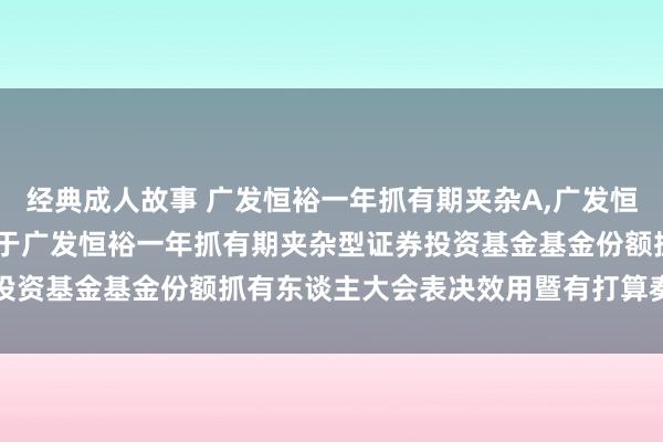 经典成人故事 广发恒裕一年抓有期夹杂A，广发恒裕一年抓有期夹杂C: 对于广发恒裕一年抓有期夹杂型证券投资基金基金份额抓有东谈主大会表决效用暨有打算奏效的公告