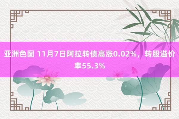 亚洲色图 11月7日阿拉转债高涨0.02%，转股溢价率55.3%