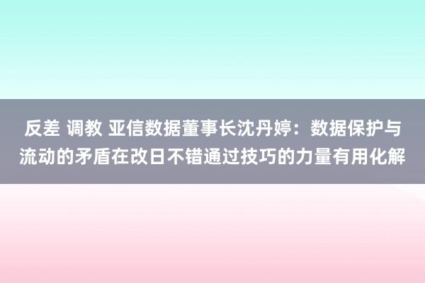 反差 调教 亚信数据董事长沈丹婷：数据保护与流动的矛盾在改日不错通过技巧的力量有用化解