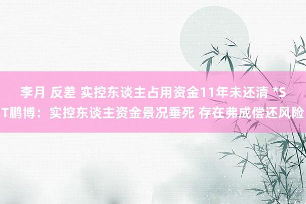 李月 反差 实控东谈主占用资金11年未还清 *ST鹏博：实控东谈主资金景况垂死 存在弗成偿还风险