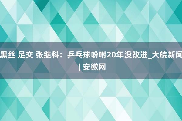 黑丝 足交 张继科：乒乓球吩咐20年没改进_大皖新闻 | 安徽网