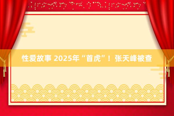 性爱故事 2025年“首虎”！张天峰被查